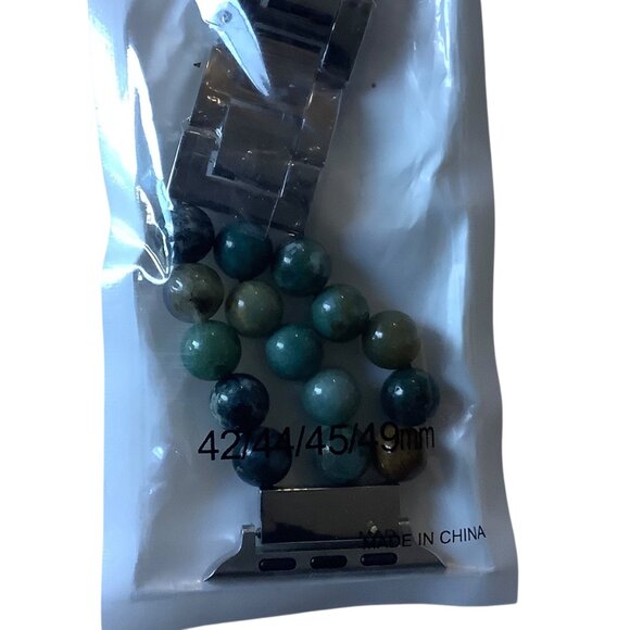 Luxgreen Adjustable Beaded Watch Band For 42/44/45/49mm Apple Watch - Picture 2 of 3